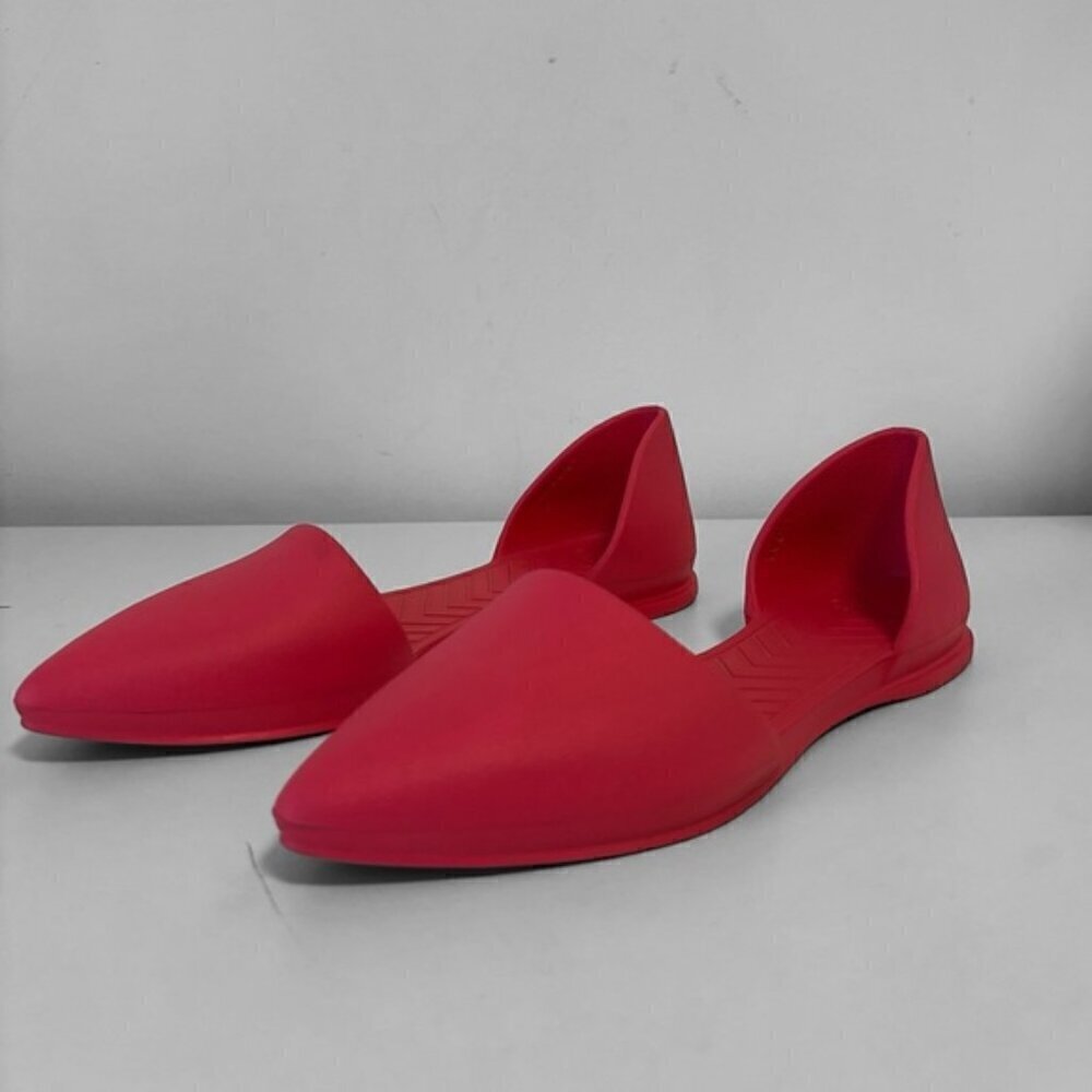Native D'Orsay Audrey hot pink  EVA FlatsPoint Toe Size 6 Washable Slip On